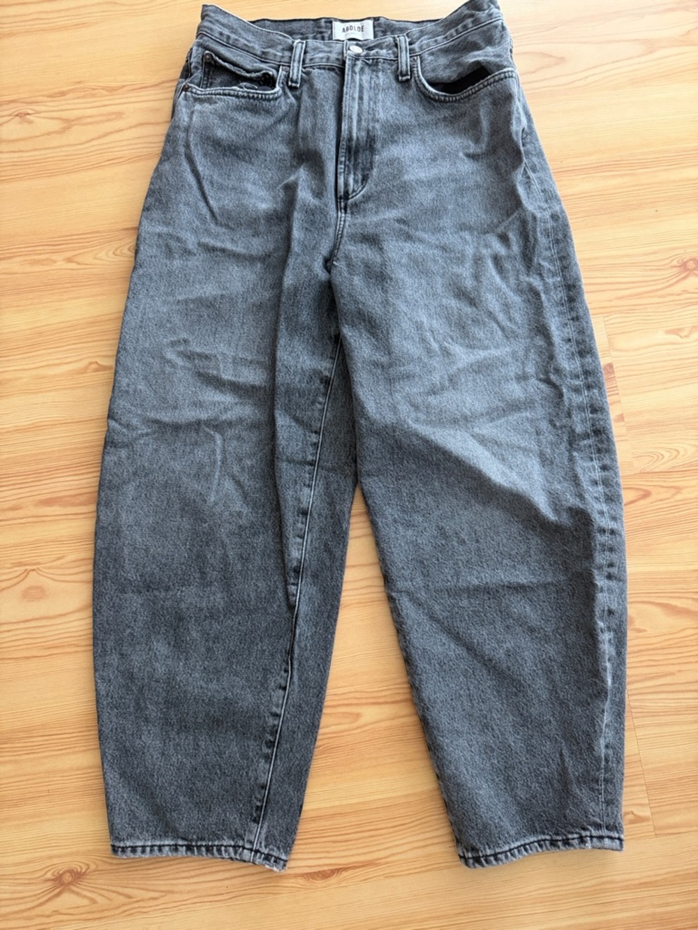 Womans Agolde Grey High-Rise barrel Jeans 29